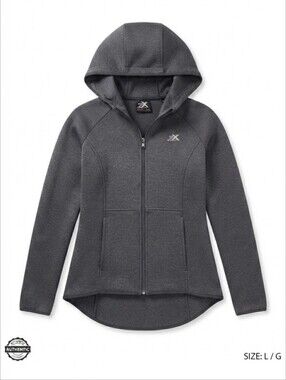 ZeroXposur Women's Gray Dark Heather Full Zip Hoodie Jacket Size Large L/G N9251